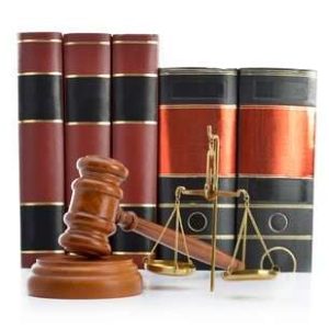 Livres De Droit, Balance De La Justice Et Maillet