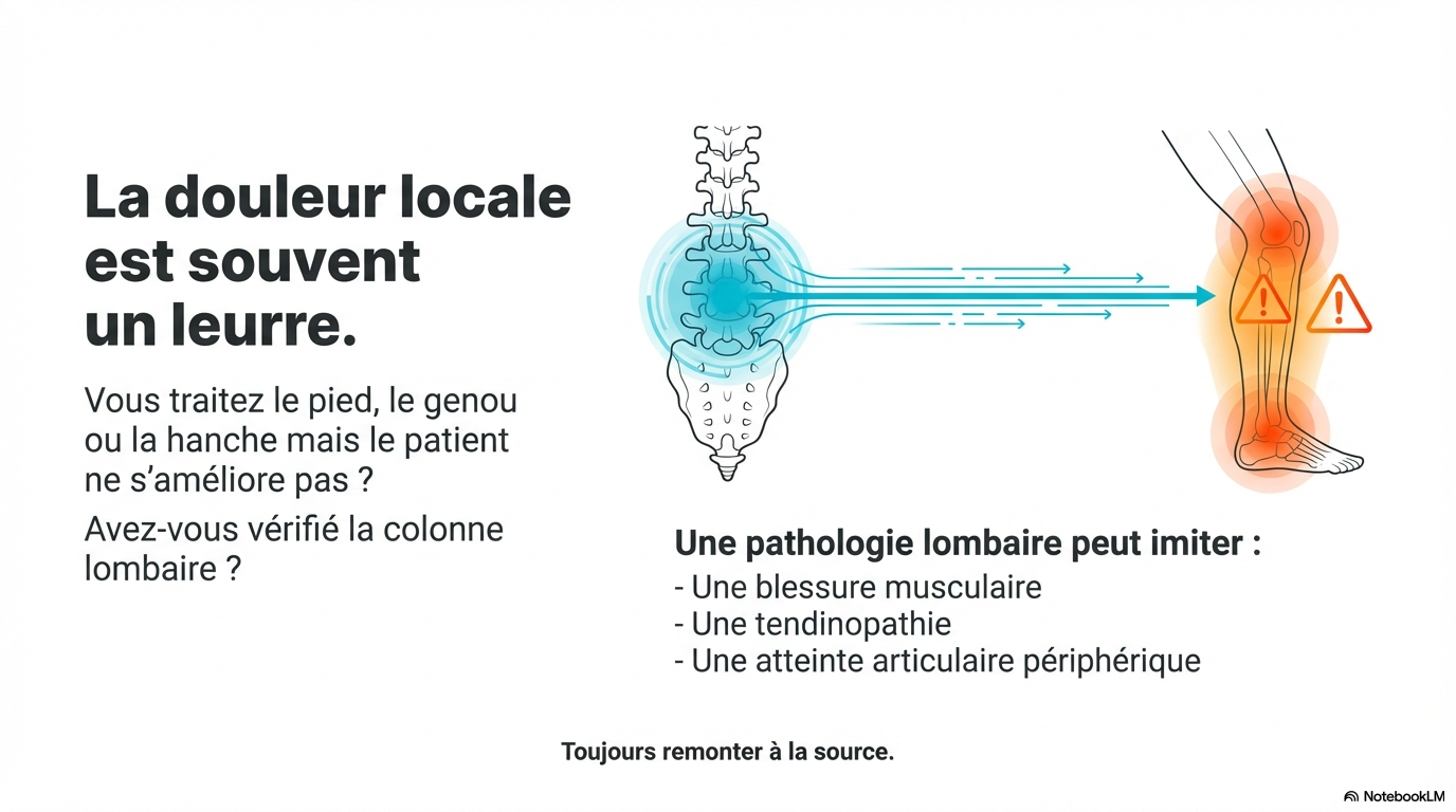 La douleur locale est souvent un leurre