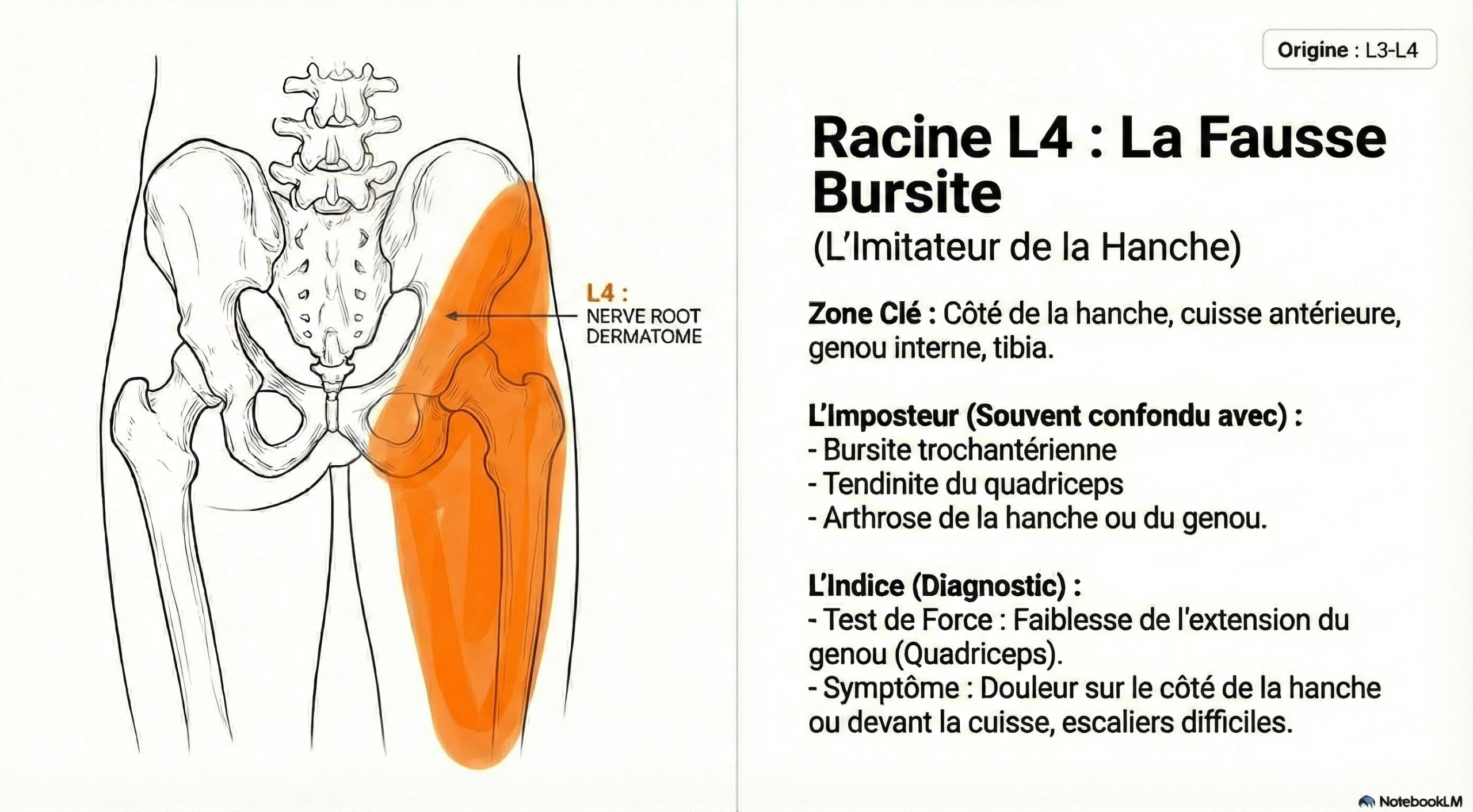 Racine nerveuse L4 - Face latérale