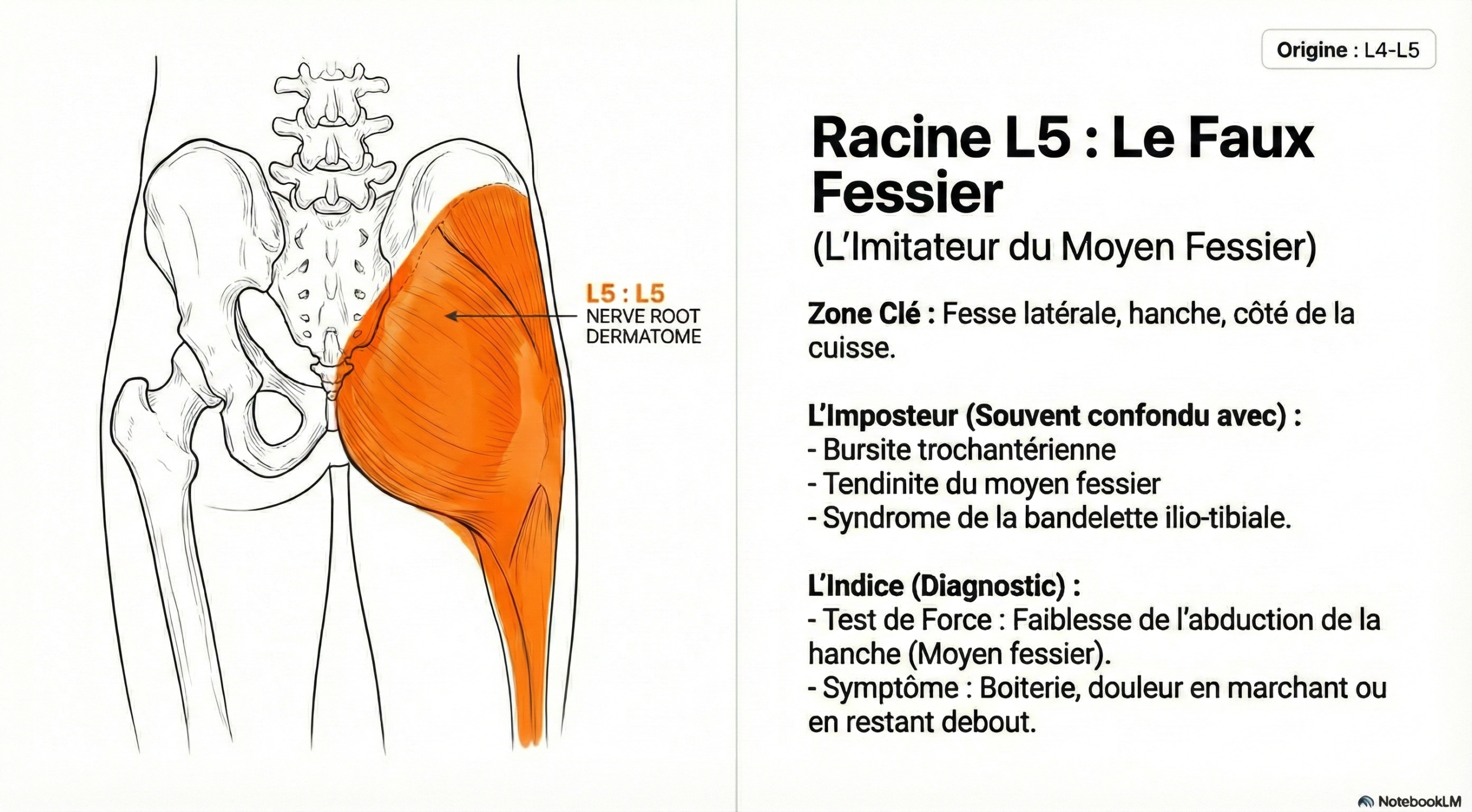 Racine nerveuse L5 - Muscles fessiers