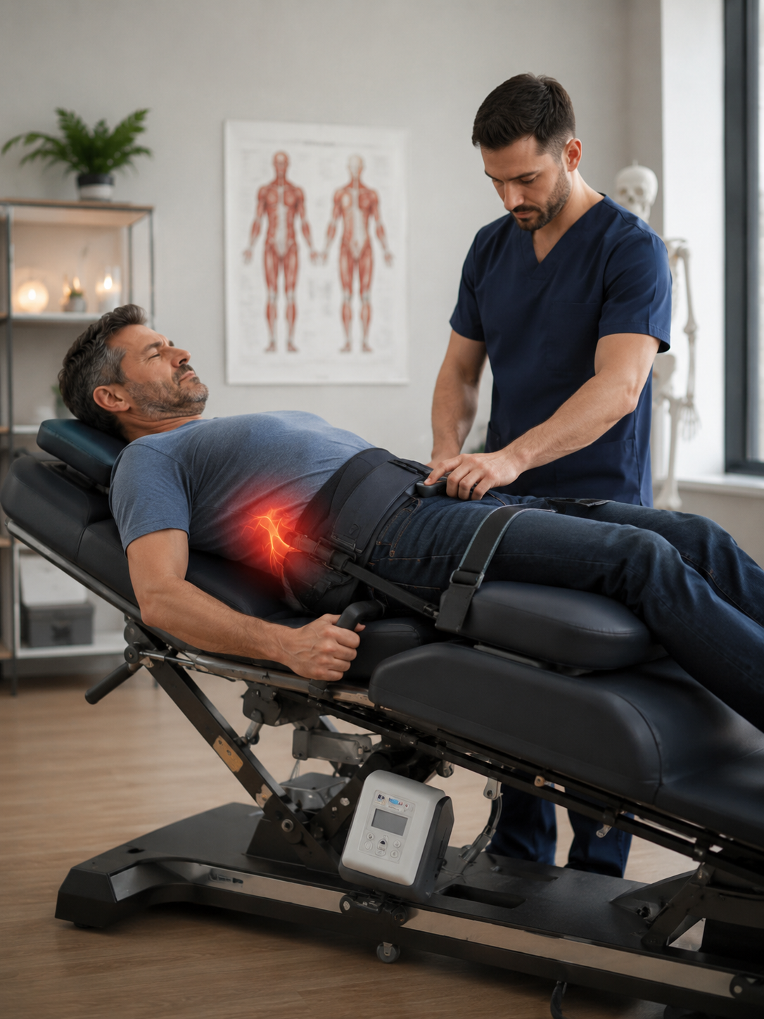 Traitement De La Sciatique À Terrebonne 4 Décompression Neurovertébrale Et Traction Motorisée Pour Un Patient Sélectionné Avec Douleur Sciatique À Terrebonne