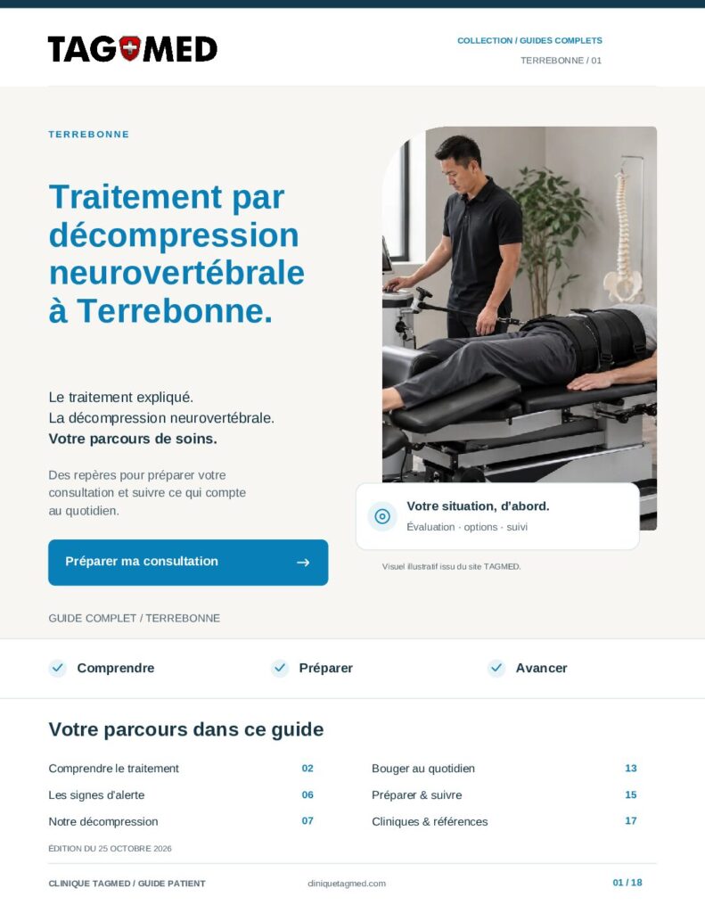 Traitement Par Décompression Neurovertébrale À Terrebonne 4 Couverture Du Guide : Traitement Par Décompression Neurovertébrale À Terrebonne